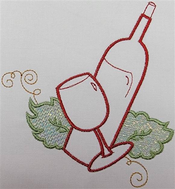 Picture of Mylar Glass & Bottle Machine Embroidery Design