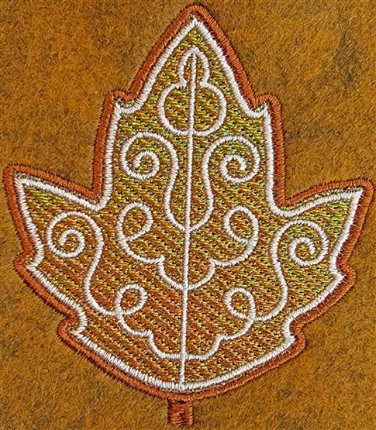 Picture of Mylar Leaf Machine Embroidery Design