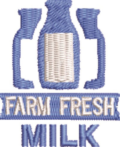 Farm Fresh Milk Machine Embroidery Design