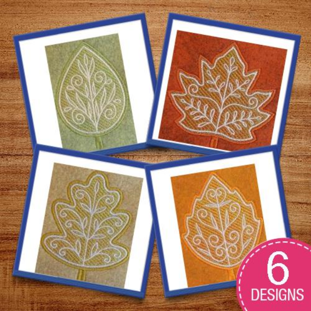 Picture of Mylar Filigree Leaves Embroidery Design Pack