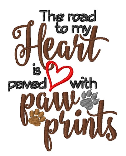 Paved With Paw Prints Machine Embroidery Design