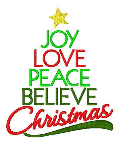 Believe In Christmas Machine Embroidery Design