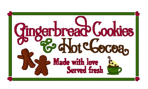 Gingerbread Cookies & Hot Chocolate Machine Embroidery Design