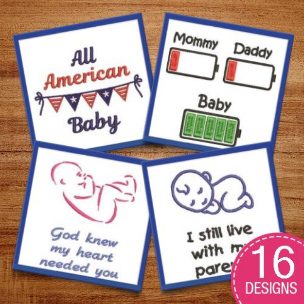 Picture of All American Baby Embroidery Design Pack