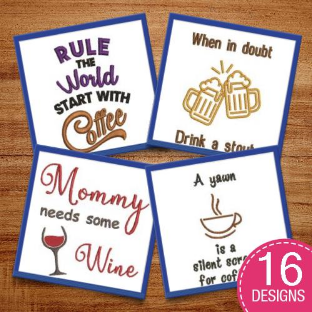 Picture of Have A Drink Embroidery Design Pack