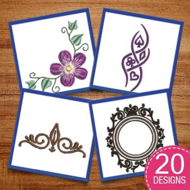 Picture of Floral Borders & Frames Embroidery Design Pack