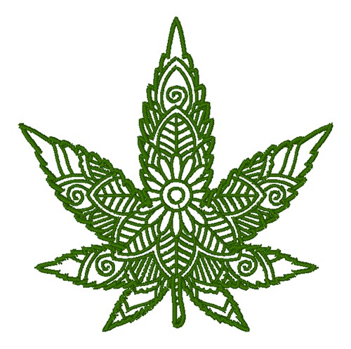 Marijuana Leaf Machine Embroidery Design