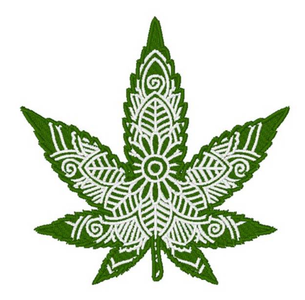 Picture of Marijuana Mandala Machine Embroidery Design