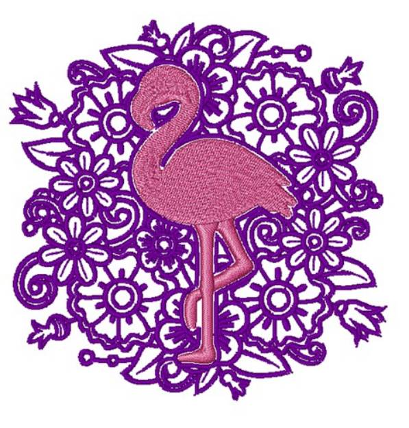 Picture of Flamingo Mandala Machine Embroidery Design
