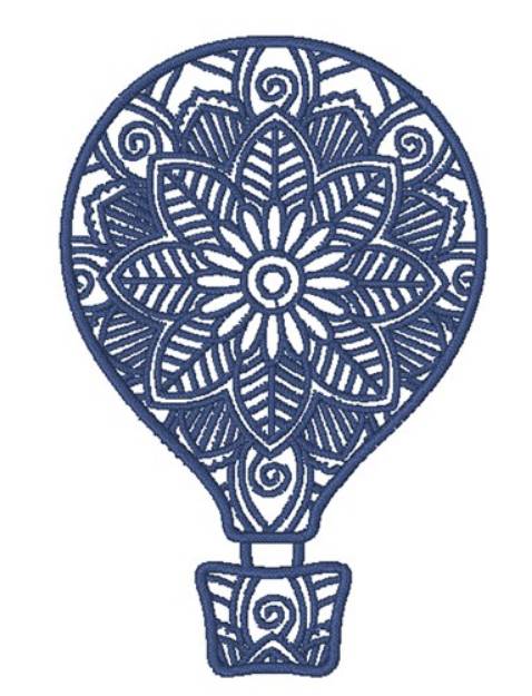 Picture of Hot Air Balloon Mandala Machine Embroidery Design