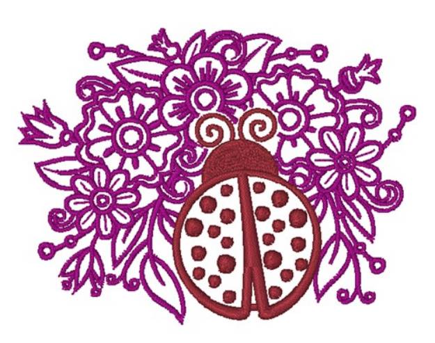 Picture of Ladybug Florals Machine Embroidery Design