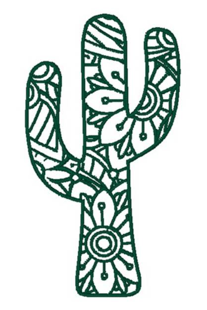 Picture of Mandala Cactus Machine Embroidery Design