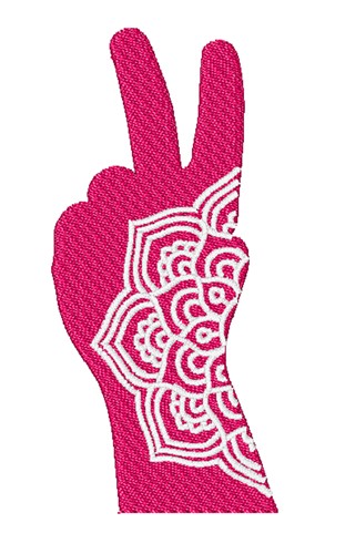 Peace Fingers Machine Embroidery Design