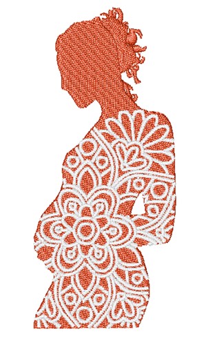 Pregnant Woman Machine Embroidery Design
