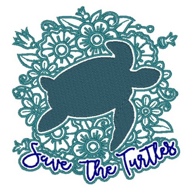 Picture of Save The Turtles Machine Embroidery Design