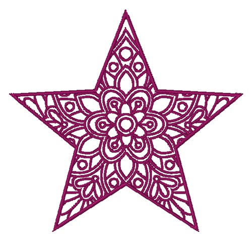 Mandala Star Machine Embroidery Design