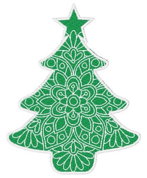 Picture of Christmas Tree Mandala Machine Embroidery Design