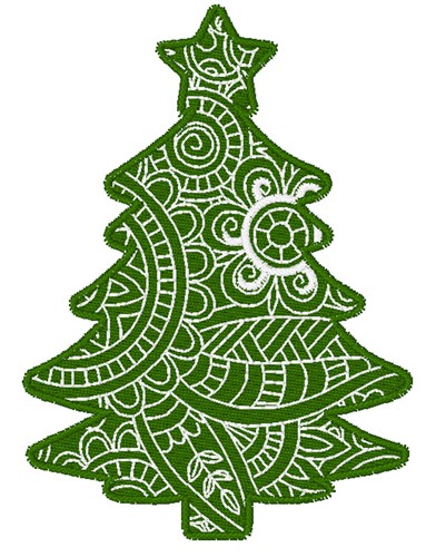 Christmas Tree Mandala Machine Embroidery Design