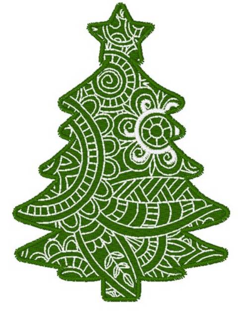 Picture of Christmas Tree Mandala Machine Embroidery Design