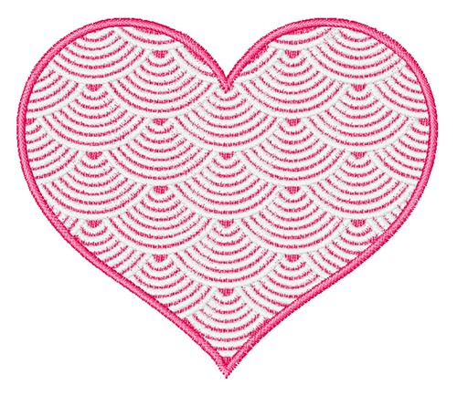 Heart Waves Machine Embroidery Design