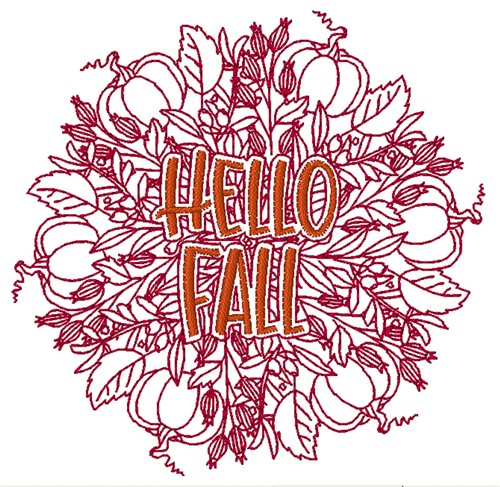 Hello Fall Machine Embroidery Design