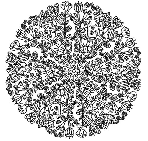 Flower Mandala Machine Embroidery Design