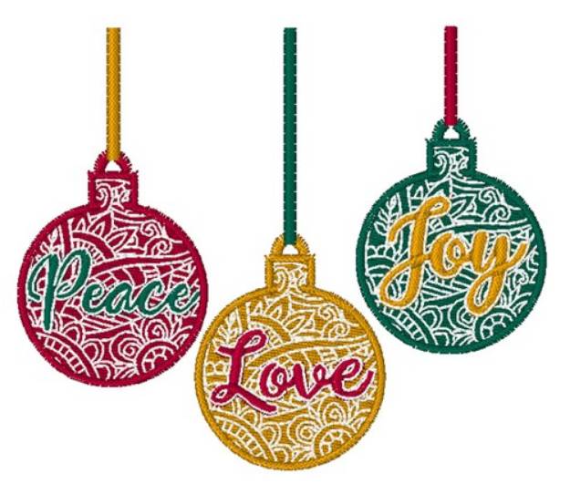 Picture of Peace Love Joy Machine Embroidery Design