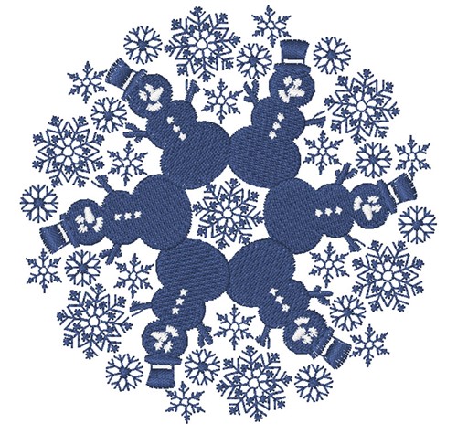 Snowman Mandala Machine Embroidery Design