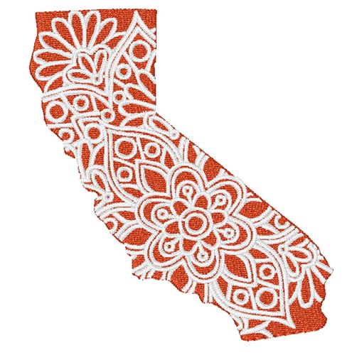 California Mandala Machine Embroidery Design