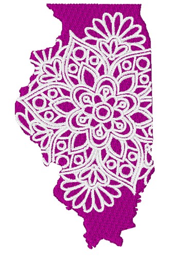 Illinois Mandala Machine Embroidery Design