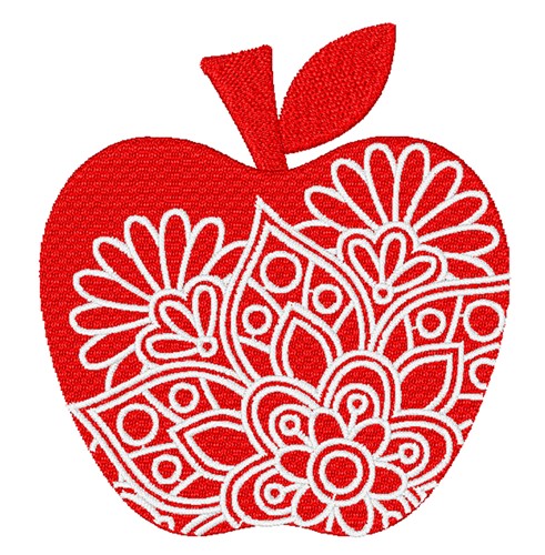 Apple Mandala Machine Embroidery Design