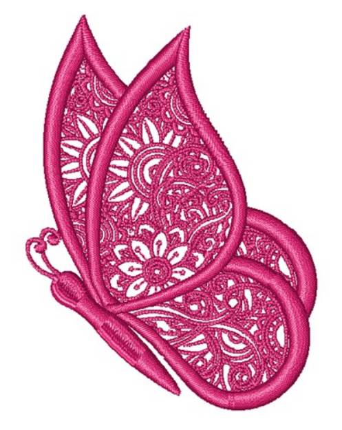 Picture of Floral Butterfly Machine Embroidery Design