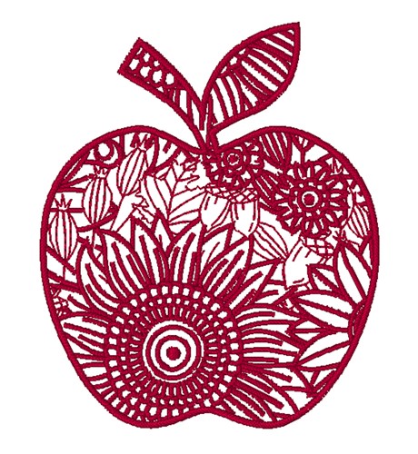 Fall Apple Machine Embroidery Design
