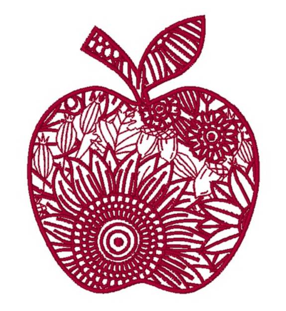 Picture of Fall Apple Machine Embroidery Design
