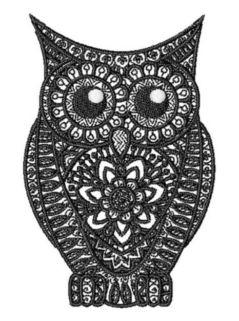 Picture of Floral Owl Machine Embroidery Design