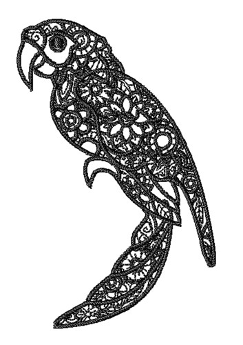 Floral Parrot Machine Embroidery Design