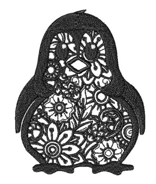 Picture of Floral Penguin Machine Embroidery Design