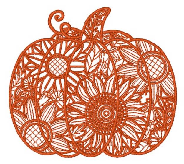 Picture of Floral Pumpkin Machine Embroidery Design