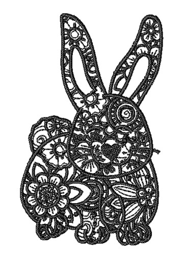 Floral Rabbit Machine Embroidery Design