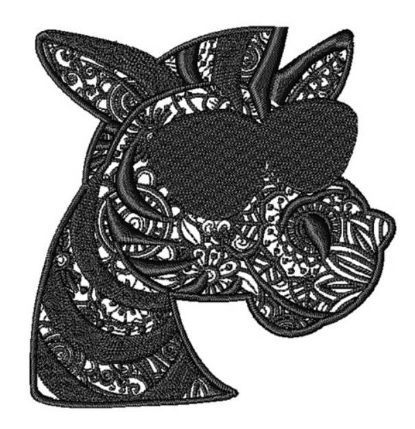 Picture of Zebra Sunglasses Machine Embroidery Design