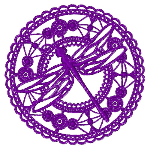 Dragonfly Lace Machine Embroidery Design
