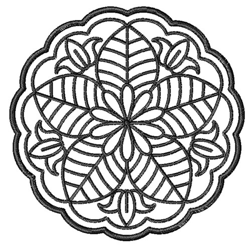 Flower Mandala Outline Machine Embroidery Design