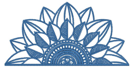 Half Flower Machine Embroidery Design