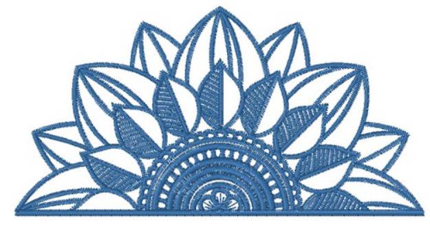 Picture of Half Flower Machine Embroidery Design