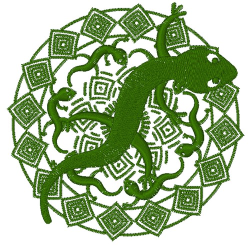 Lizard Mandala Machine Embroidery Design