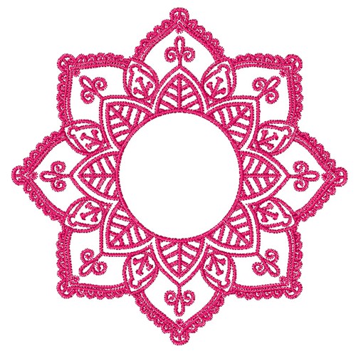 Outline Floral Machine Embroidery Design