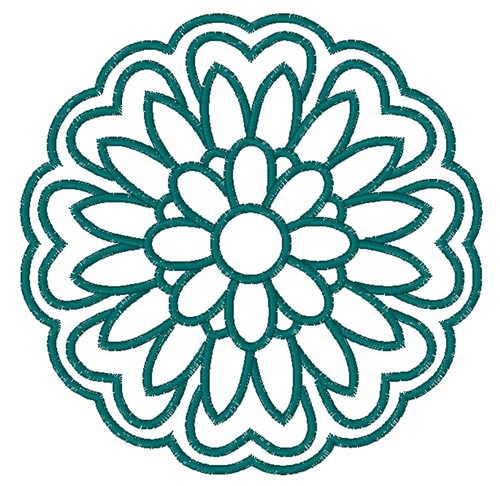 Bloom Outline Machine Embroidery Design
