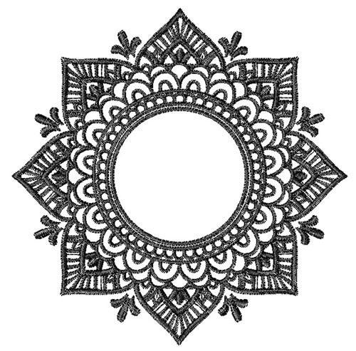 Mandala Monogram Machine Embroidery Design