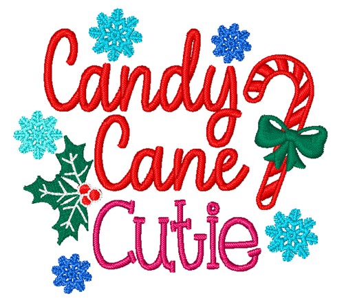 Candy Cane Cutie Machine Embroidery Design
