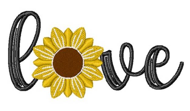 Picture of Love Sunflower Machine Embroidery Design